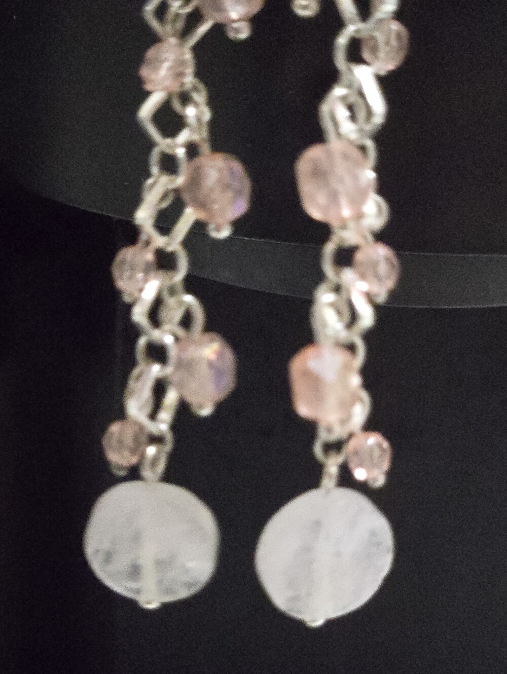 Vintage Y2K Arden B Pink Beaded Long Dangle Earrings - Picture 3 of 6